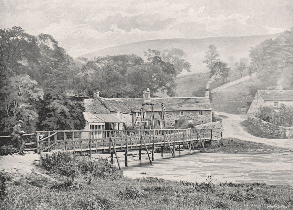 DERBYSHIRE. Monsal Dale 1900 old antique vintage print picture